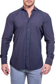 Maceoo Einstein Print Cotton Button-Up Shirt