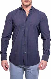 Maceoo Einstein Print Cotton Button-Up Shirt