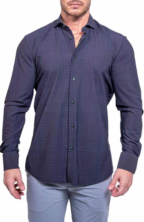 Maceoo Einstein Print Cotton Button-Up Shirt