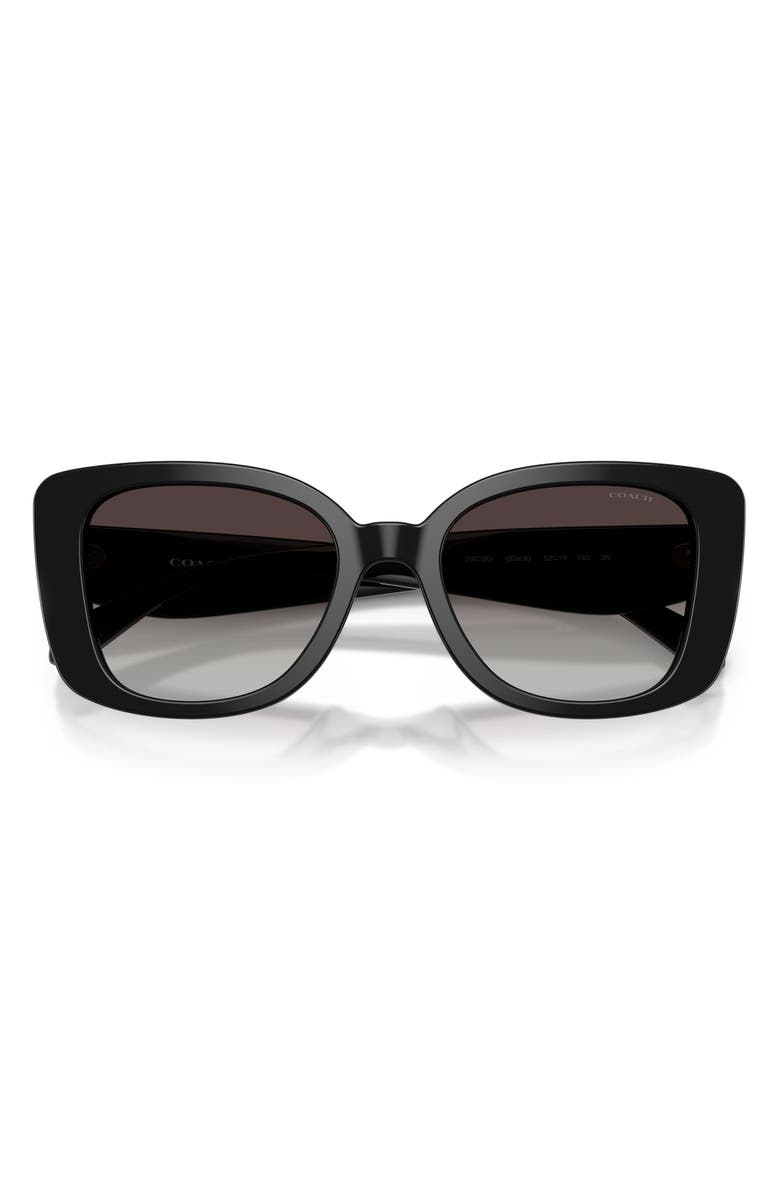 COACH 52mm Gradient Square Sunglasses, Alternate, color, Black / Grey Gradient
