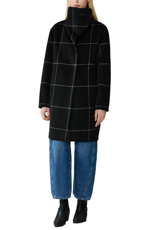 Soia & Kyo Jackie Wool Blend Longline Coat In Black
