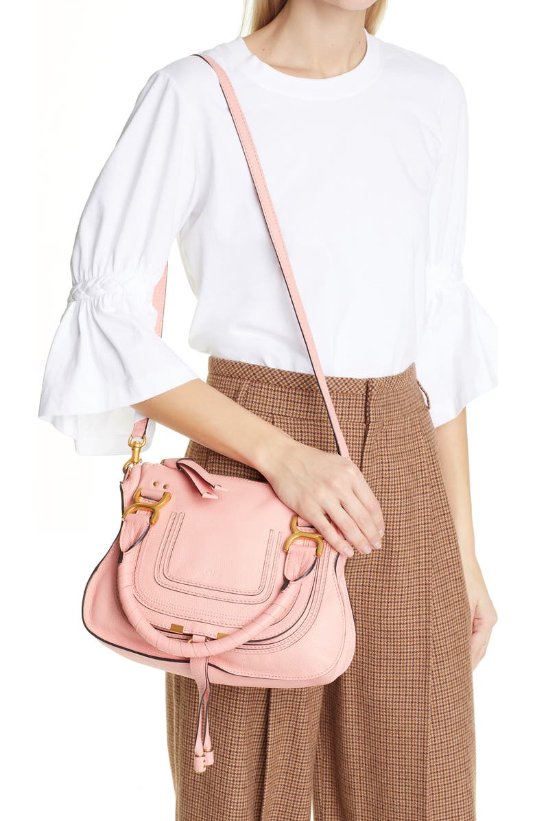 Chloé Small Marcie Calfskin Leather Satchel, Alternate, color,