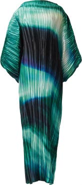 Leem Printed Plisse Batwing Dress