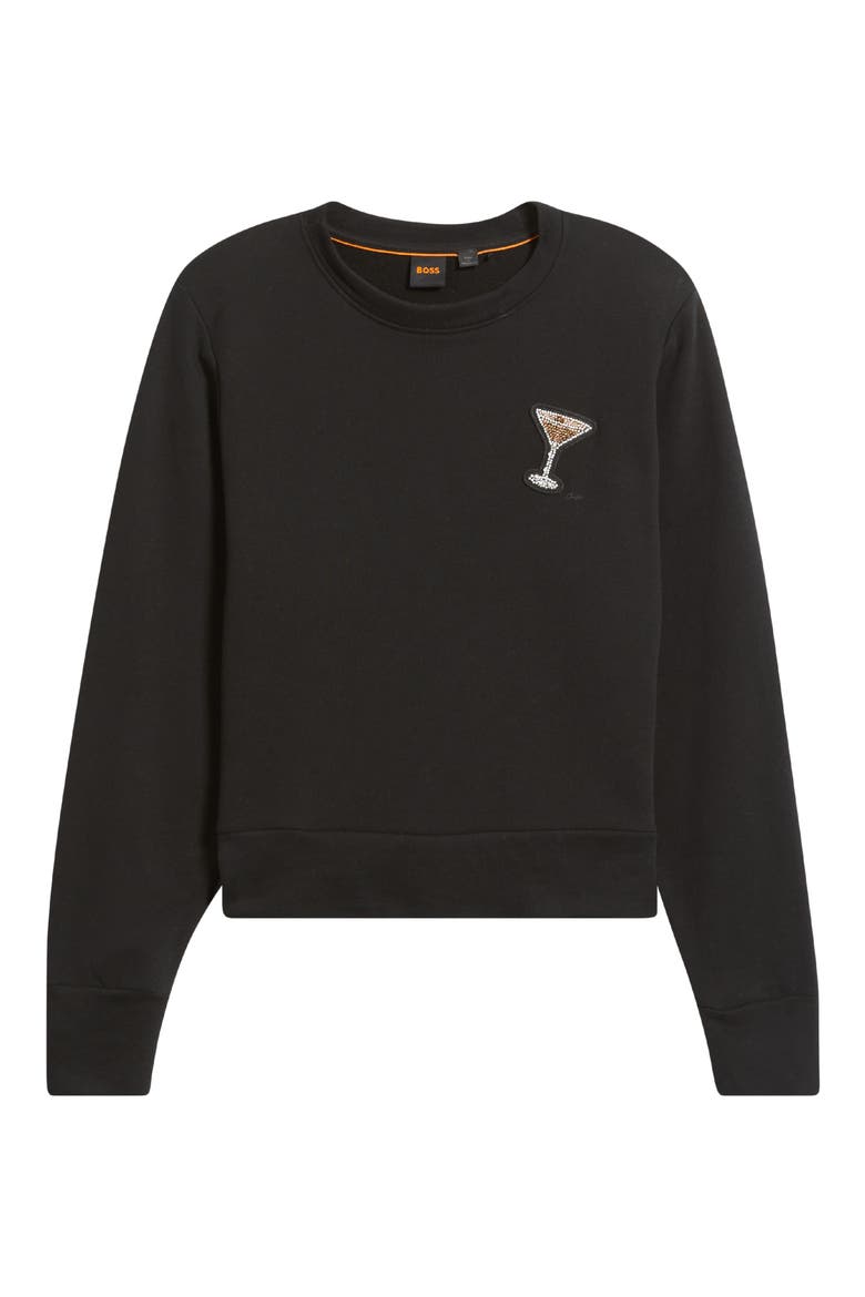 Ellison Beaded Sweatshirt, Alternate, color, BLK