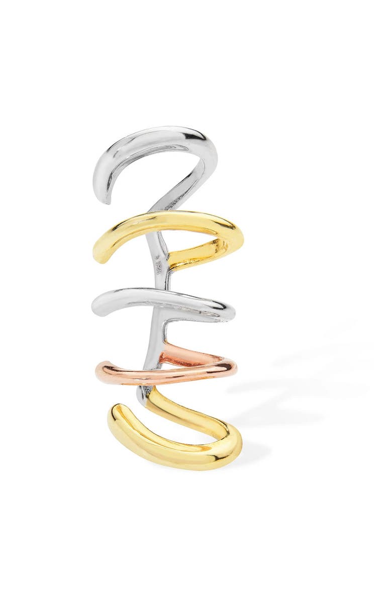 Lucy Quartermaine Waterfall High Ear Multi Colour Cuff, Main, color, Sterling Silver