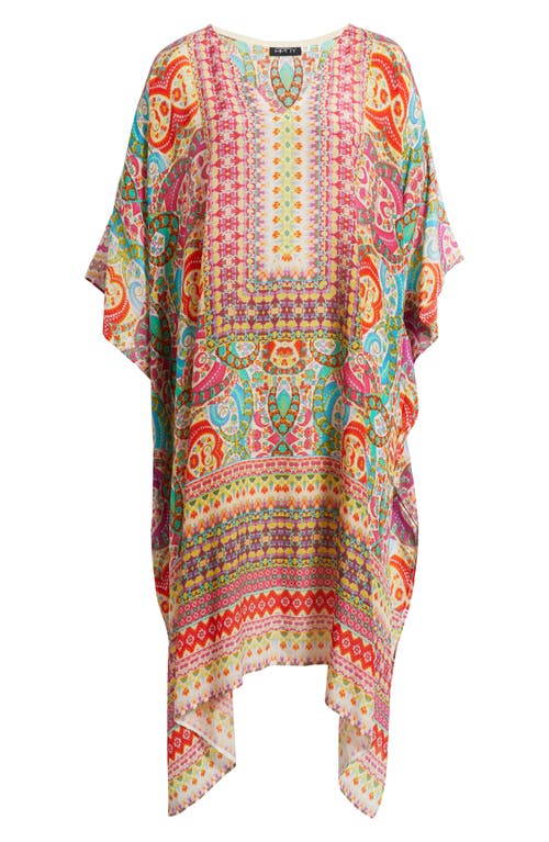 Apny Print Midi Caftan In Pink