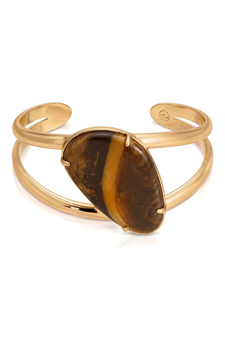 Desert Tide Tiger's Eye Cuff Bracelet, Main, color, TIGERS EYE