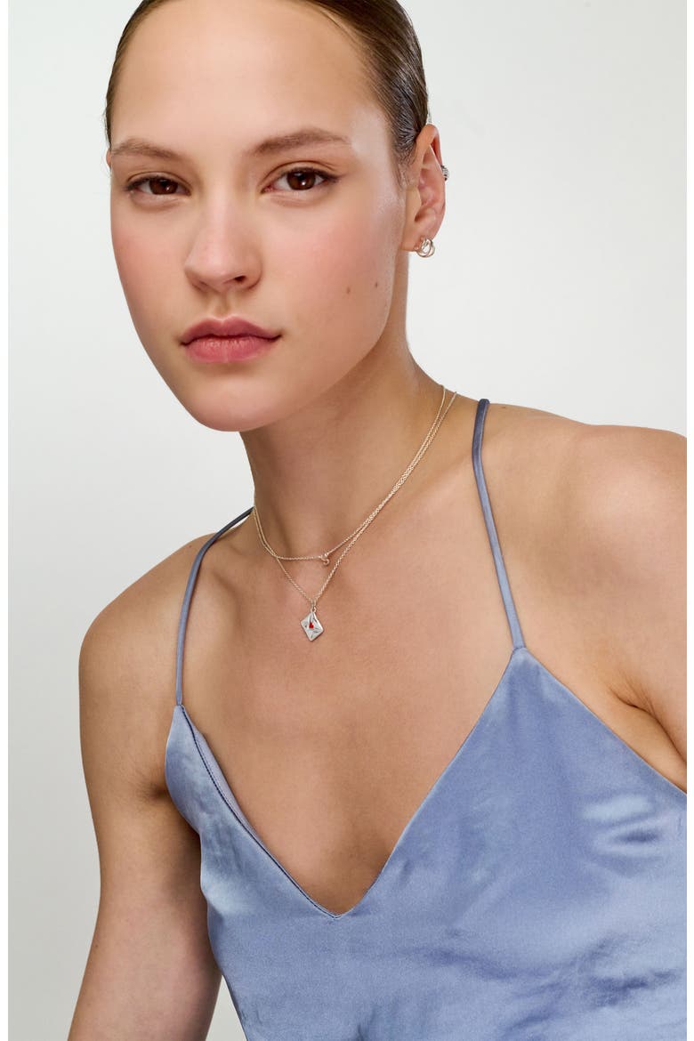 Sealed with a Kiss Necklace, Alternate, color, Sterling Silver