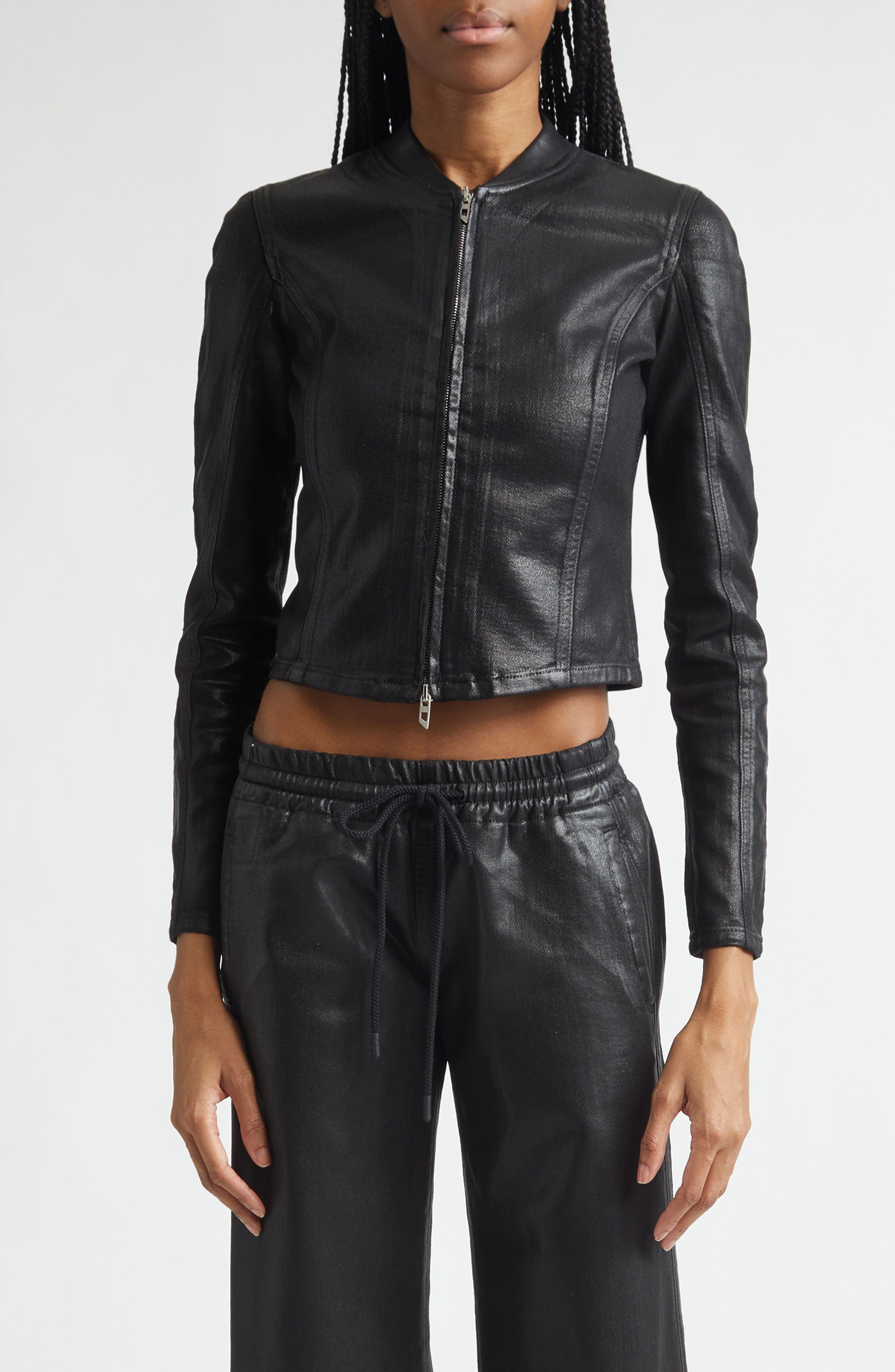 De-Gary-D Jogg Coated Denim Crop Jacket