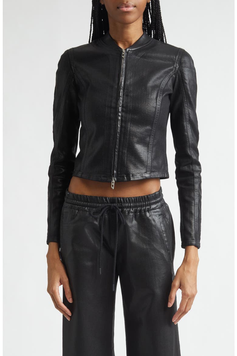 De-Gary-D Jogg Coated Denim Crop Jacket, Main, color, BLACK/ DENIM