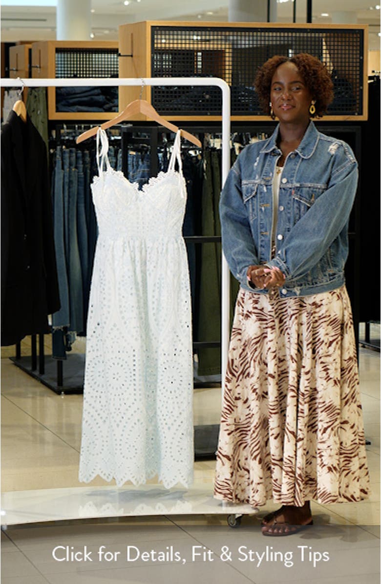 Broderie Anglaise Cotton Midi Dress, sales video thumbnail