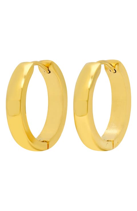 18K Gold Plated Stainless Steel Huggie Hoop Earrings