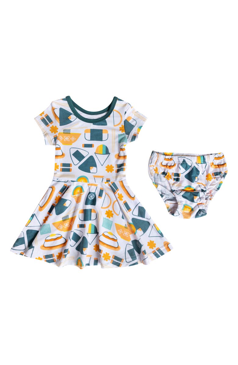 Coco Moon Food T-Shirt Dress & Bloomers, Main, color,