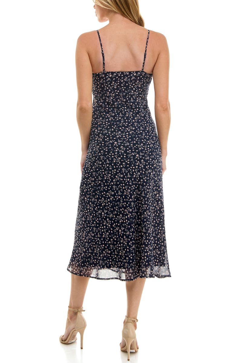 Socialite Bias Cut Midi Sundress, Alternate, color, Navy Pink Ditsy