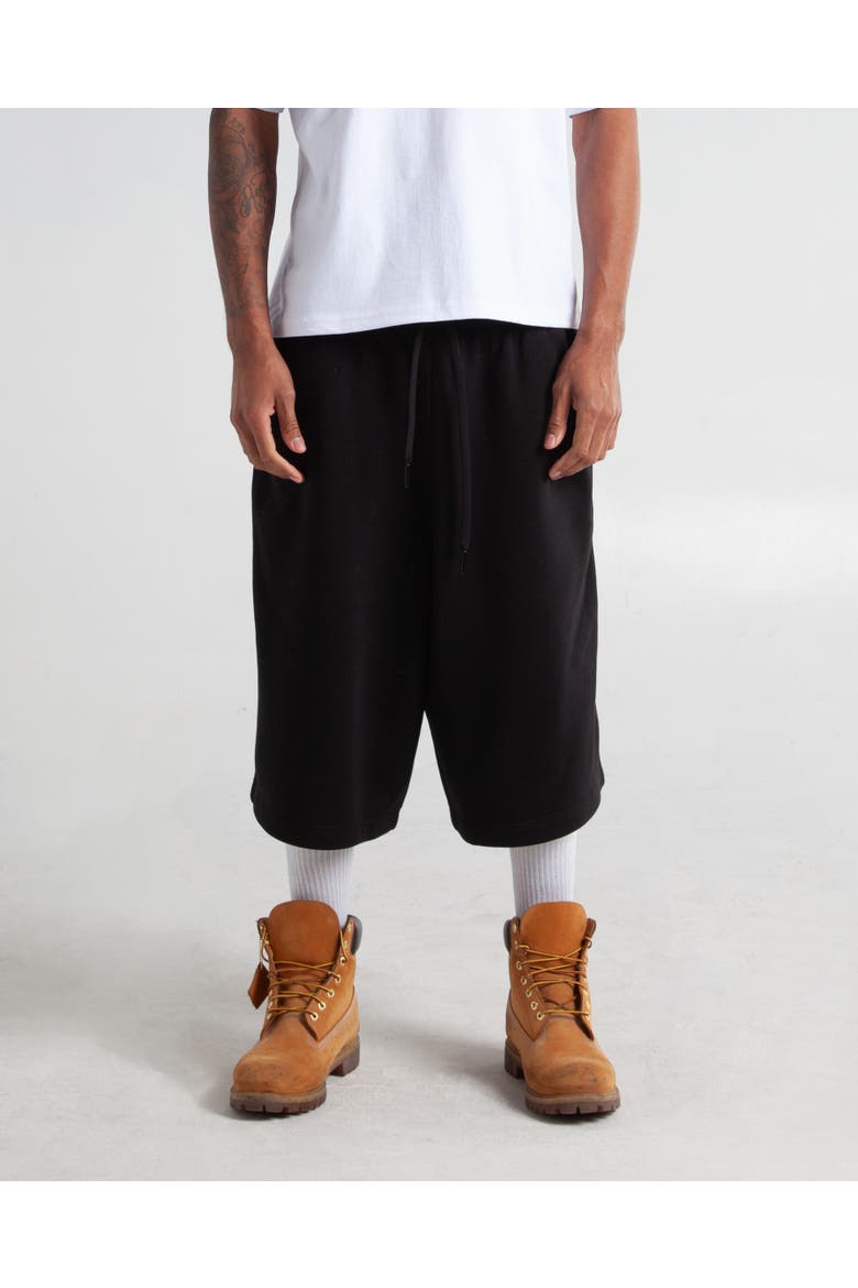 Baggy Fleece Shorts, Alternate, color, Heather White