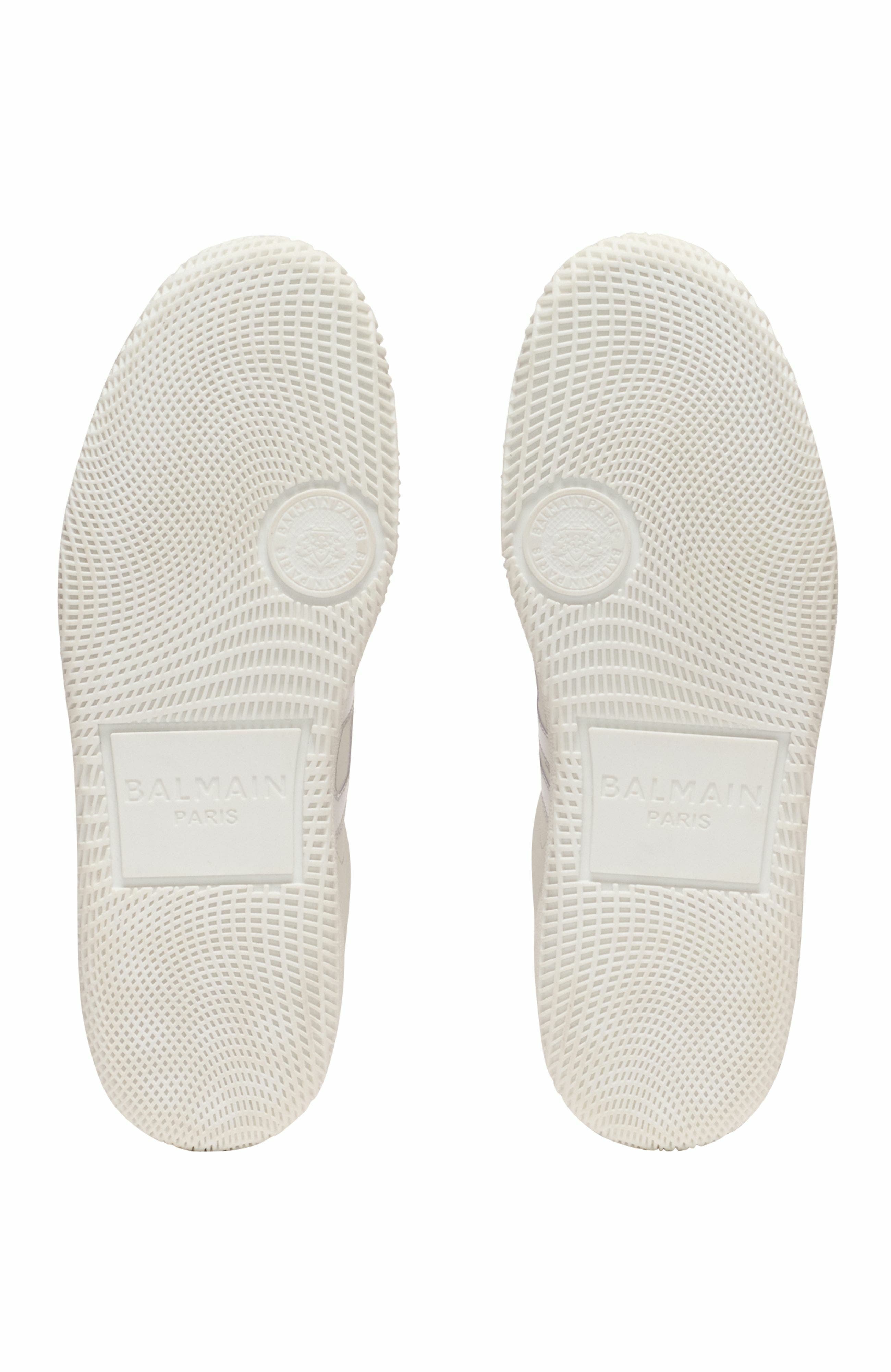 Suede Balmain Swan Trainers, Alternate, color, White
