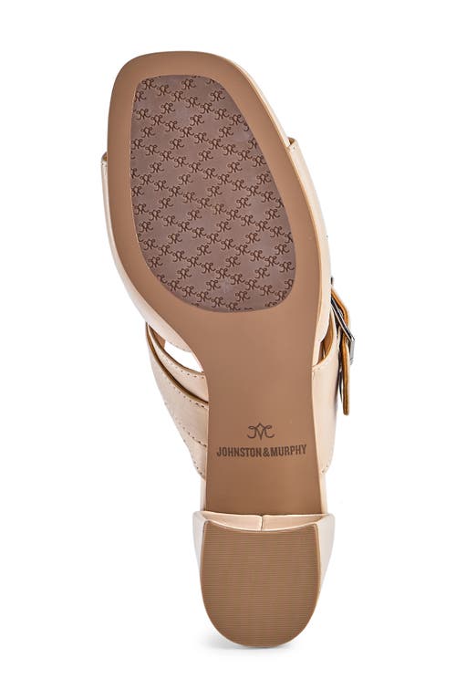 Johnston & Murphy Everly Buckle Slide Sandal In Bone Calfskin