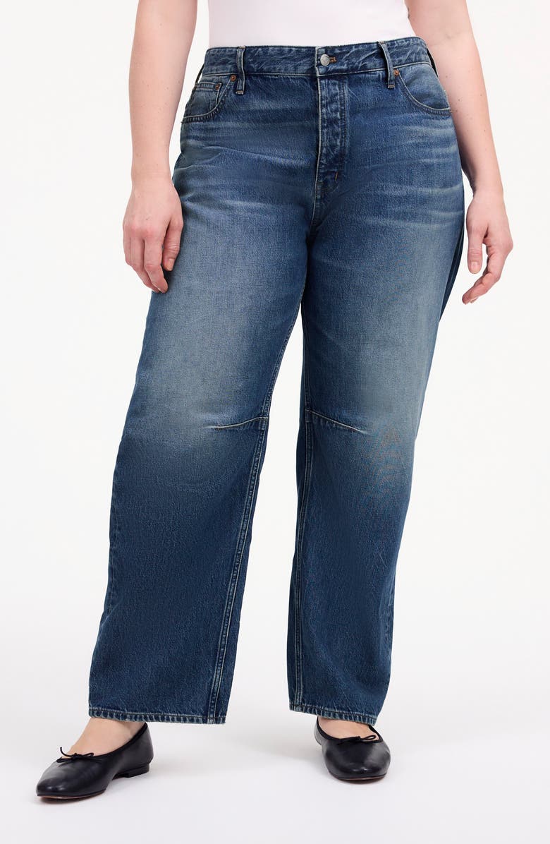 Madewell Darted Barrel Leg Jeans, Alternate, color,