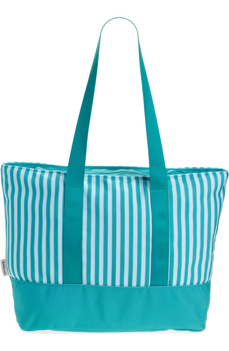 DOCK AND BAY Stripe Canvas Beach Bag, Alternate, color, Pastel Pier