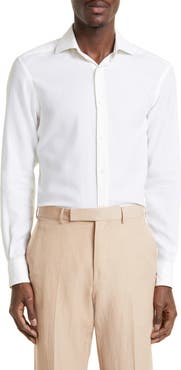 ZEGNA Cashco Cotton & Cashmere Button-Up Shirt