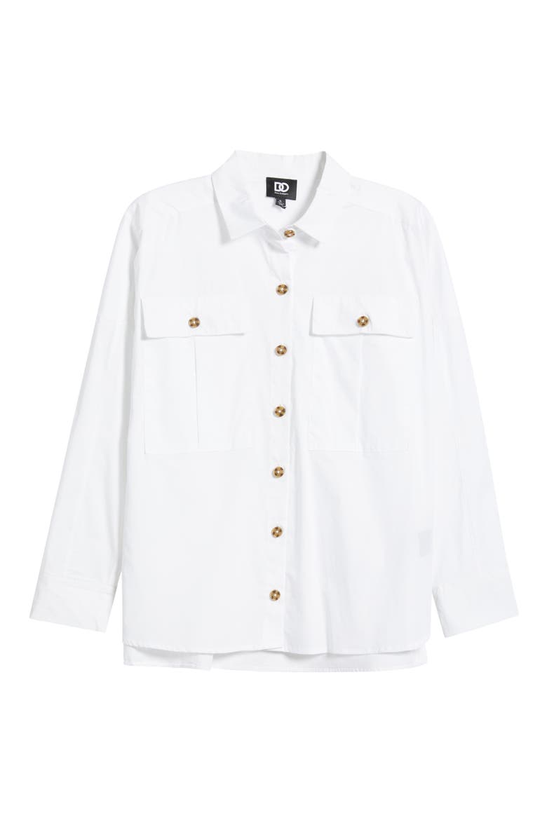 Cargo Button-Up Top, Alternate, color, OPTIC WHITE