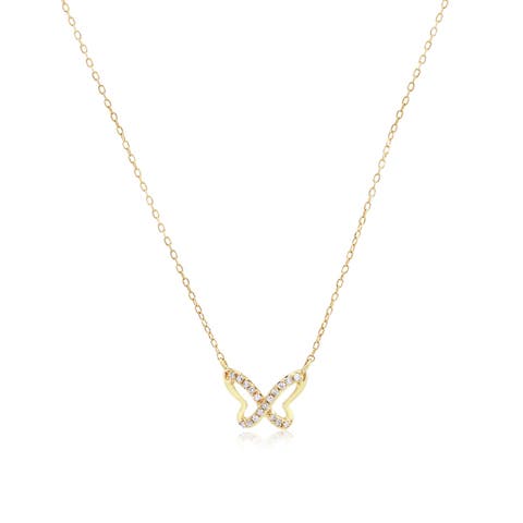 Mini Diamond Butterfly Cutout Necklace