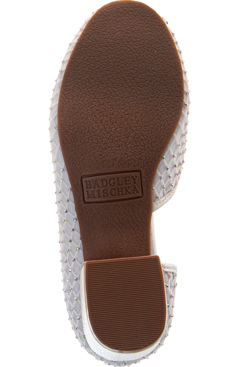 Badgley Mischka Collection Kids' Ankle Strap Half D'Orsay Pump, Alternate, color, White