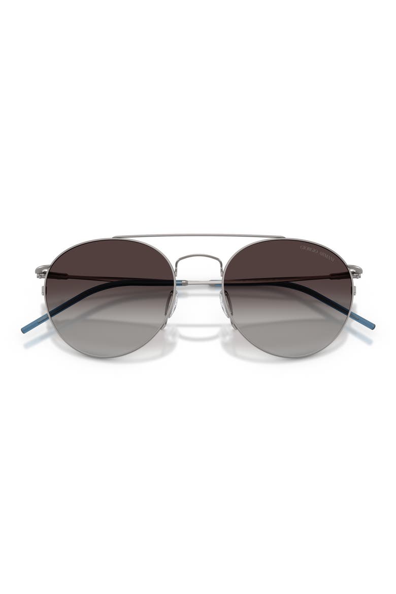 53mm Round Sunglasses, Alternate, color, MATTE GUNMETAL / GREY GRADIENT
