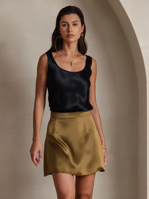 Silksilky Pure Silk Wide Straps Camisole In Black