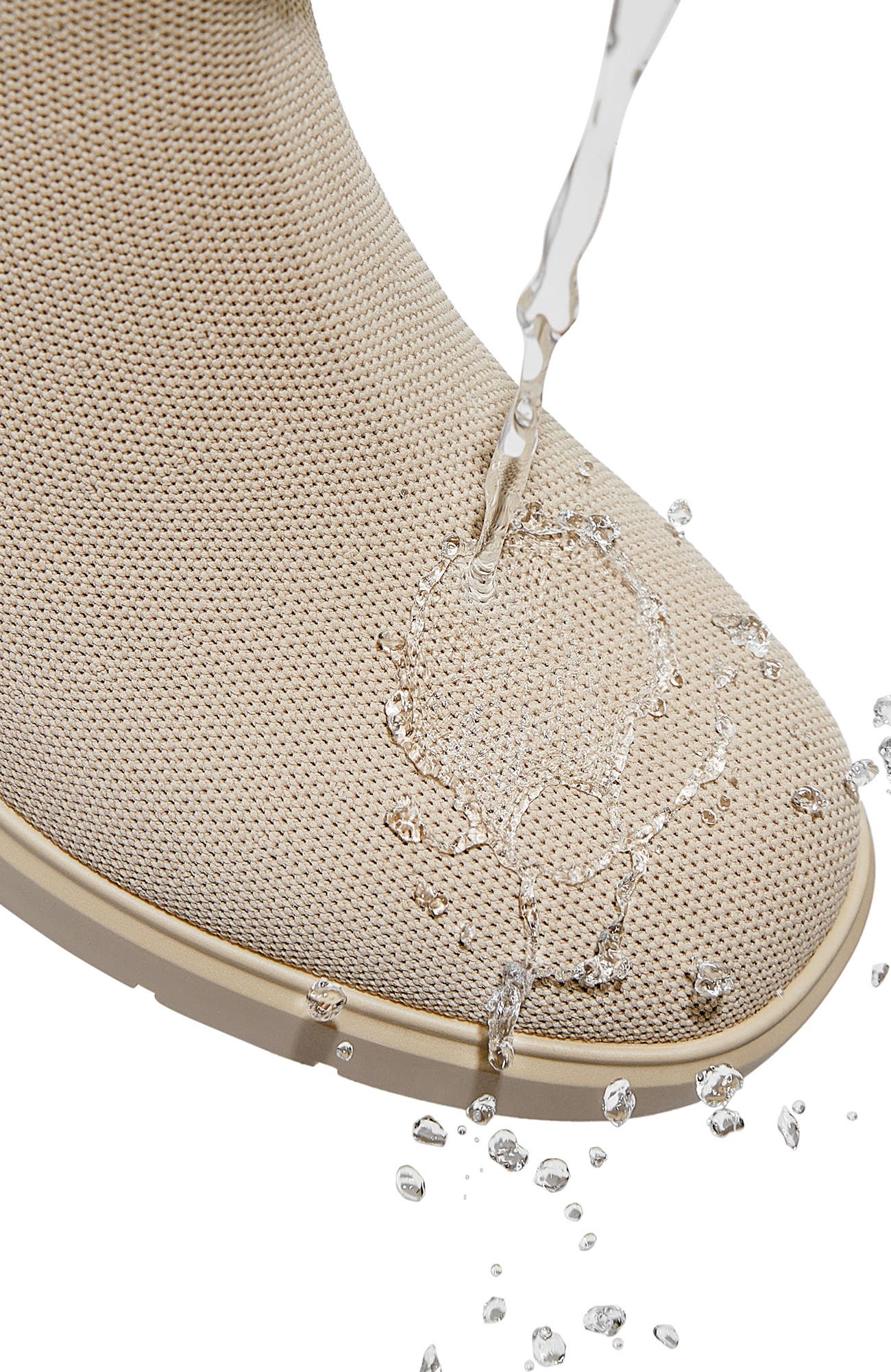 Square-Toe Water-Repellent Heeled Boots, Alternate, color, Almond