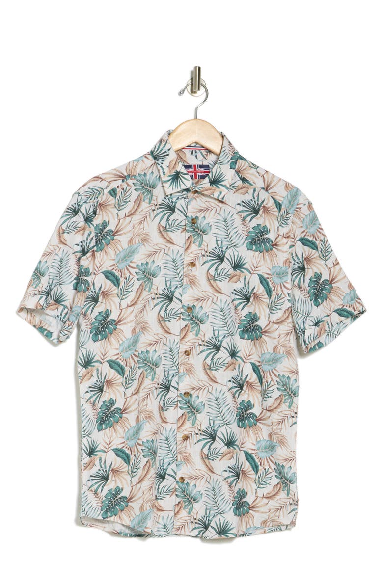 SOUL OF LONDON Short Sleeve Sport Shirt, Alternate, color, Tan/ Brun Clair