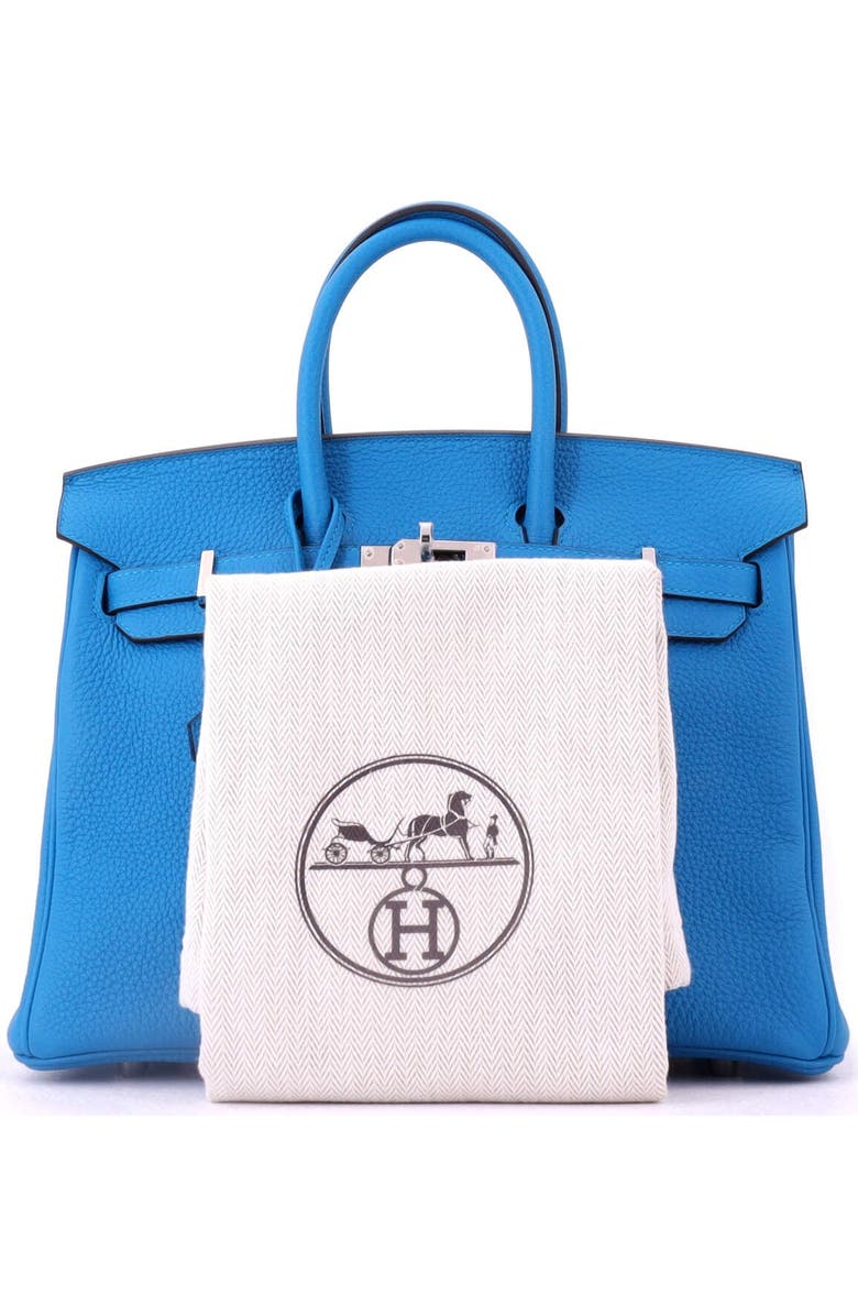 Pre-Owned Hermes Birkin Handbag Blue Togo with Palladium Hardware 25, Alternate, color, Bleu Zanzibar