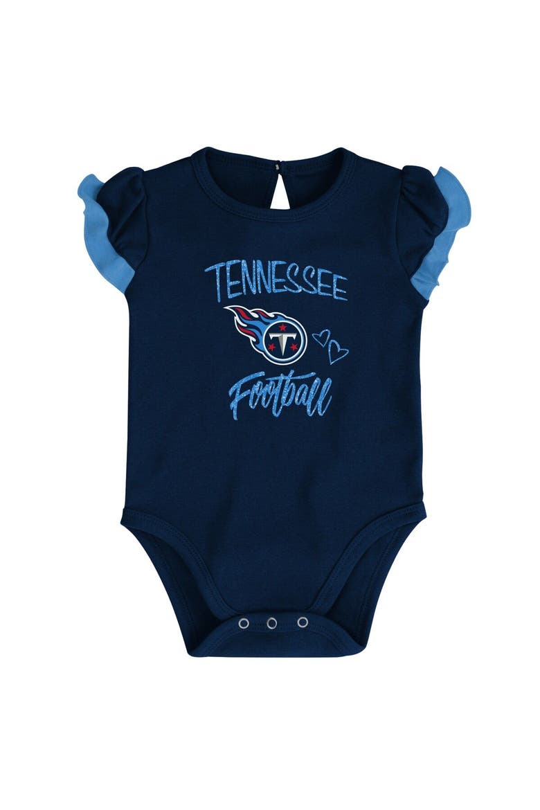 Newborn & Infant Navy/Light Blue Tennessee Titans Too Much Love Two-Piece Bodysuit Set, Alternate, color, Navy