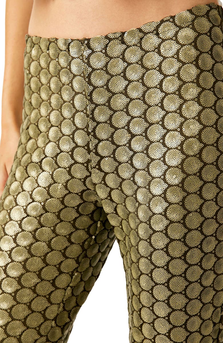 Free People Wilder Days Sequin Flare Leg Pants, Alternate, color, 