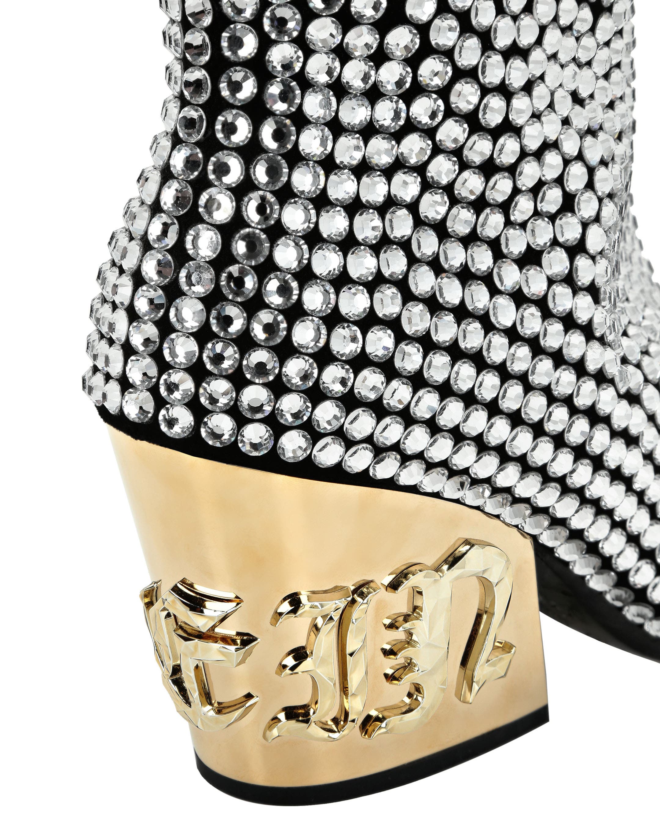 Boots High Heels Mid Gothic Plein Women, Alternate, color, Silver