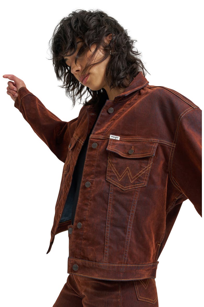 Flocked Denim Cowboy Jacket, Alternate, color, CINNAMON HILL