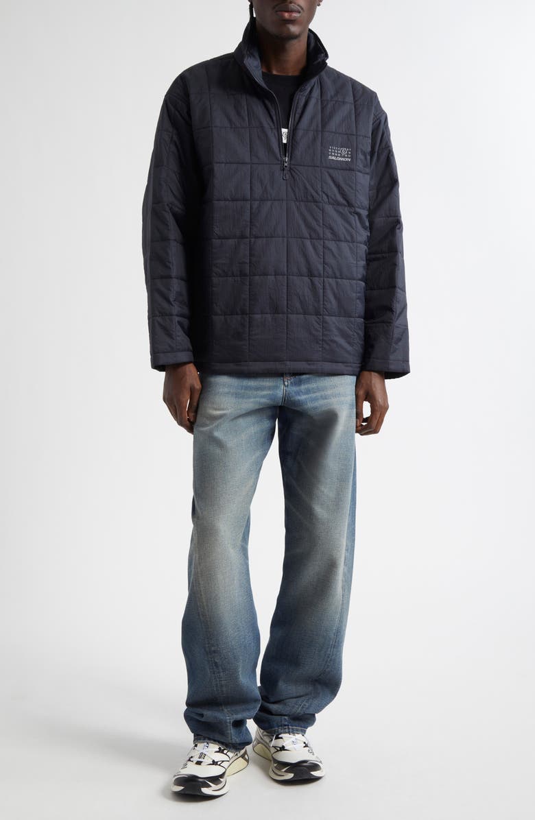 MM6 Maison Margiela x Salomon Box Quilted Quarter Zip Jacket, Alternate, color, Black