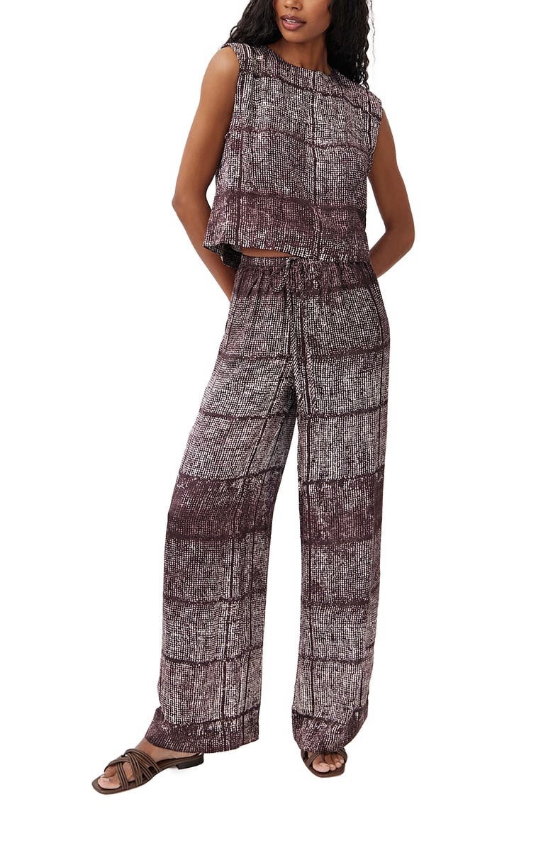 Bella Dahl Printed Wide Leg Drawstring Pants, Alternate, color, Asilah Print