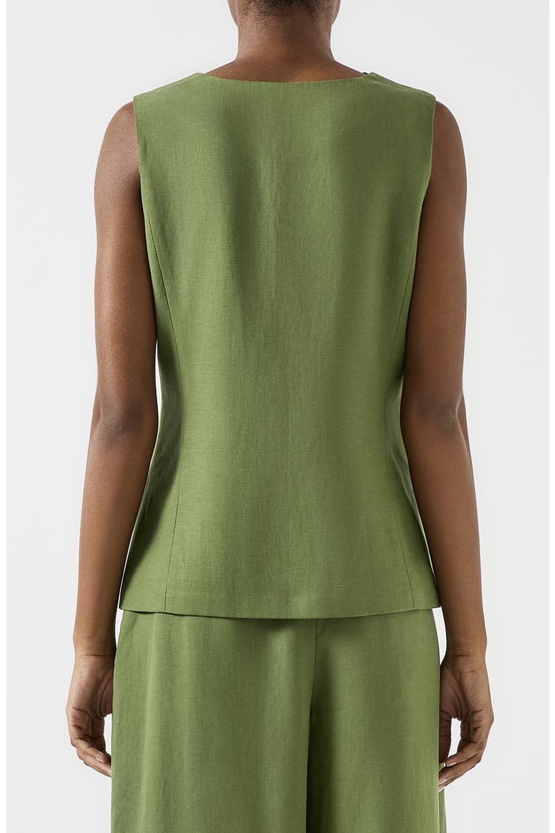 Frances Scallop Trim Vest, Alternate, color, LEAF