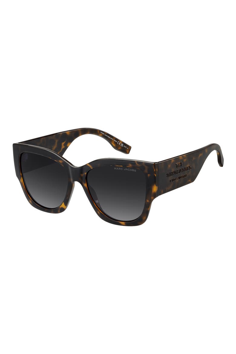 56mm Gradient Cat Eye Sunglasses, Alternate, color, HAVANA/ DARK GREY SF