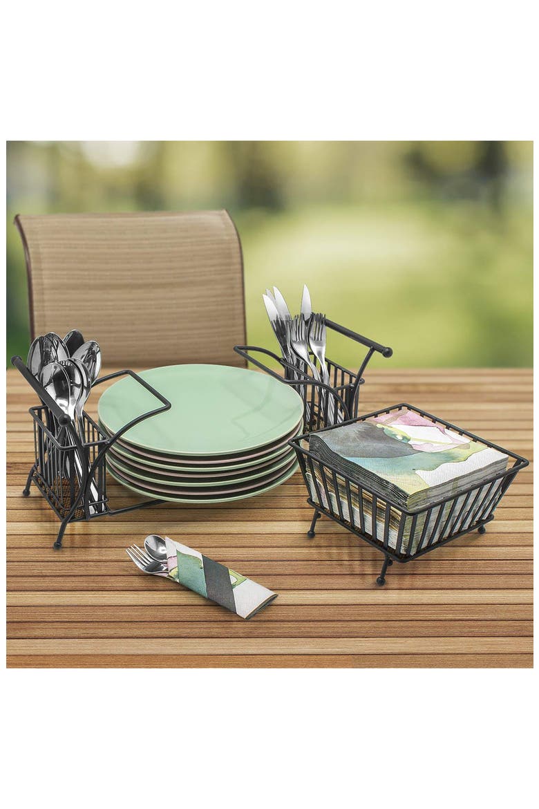 Utensil Buffet Caddy, Alternate, color, BLACK1