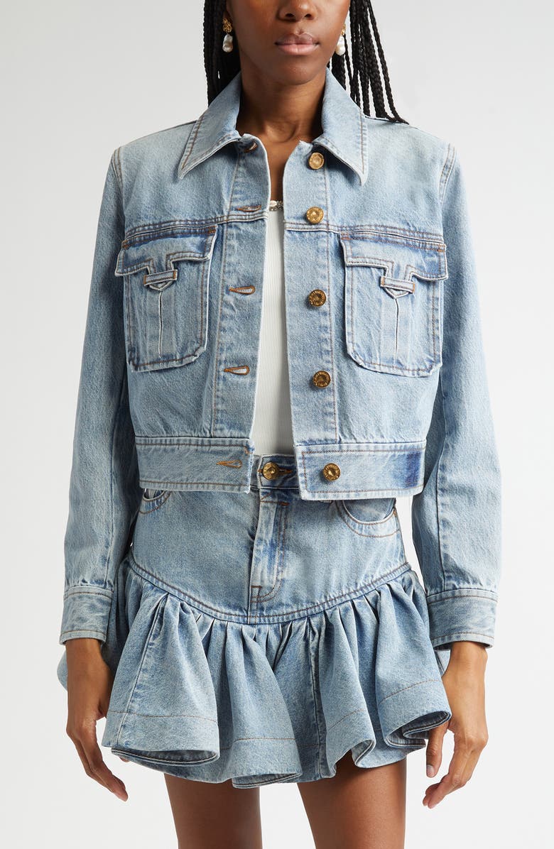 Zimmermann Denim Trucker Jacket, Main, color, 