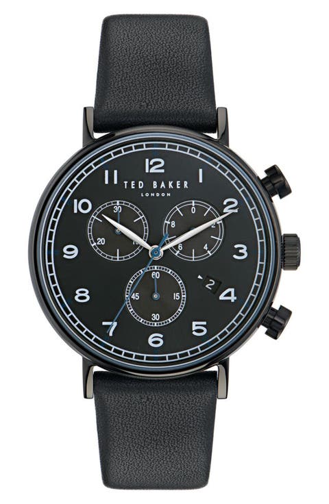 Barnetb Chronograph Leather Strap Watch, 41mm
