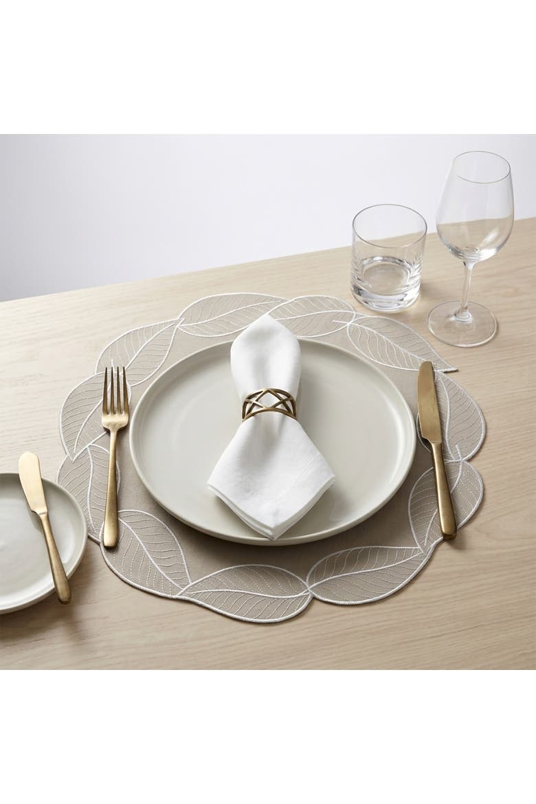Leaf Placemat, Alternate, color, Gray