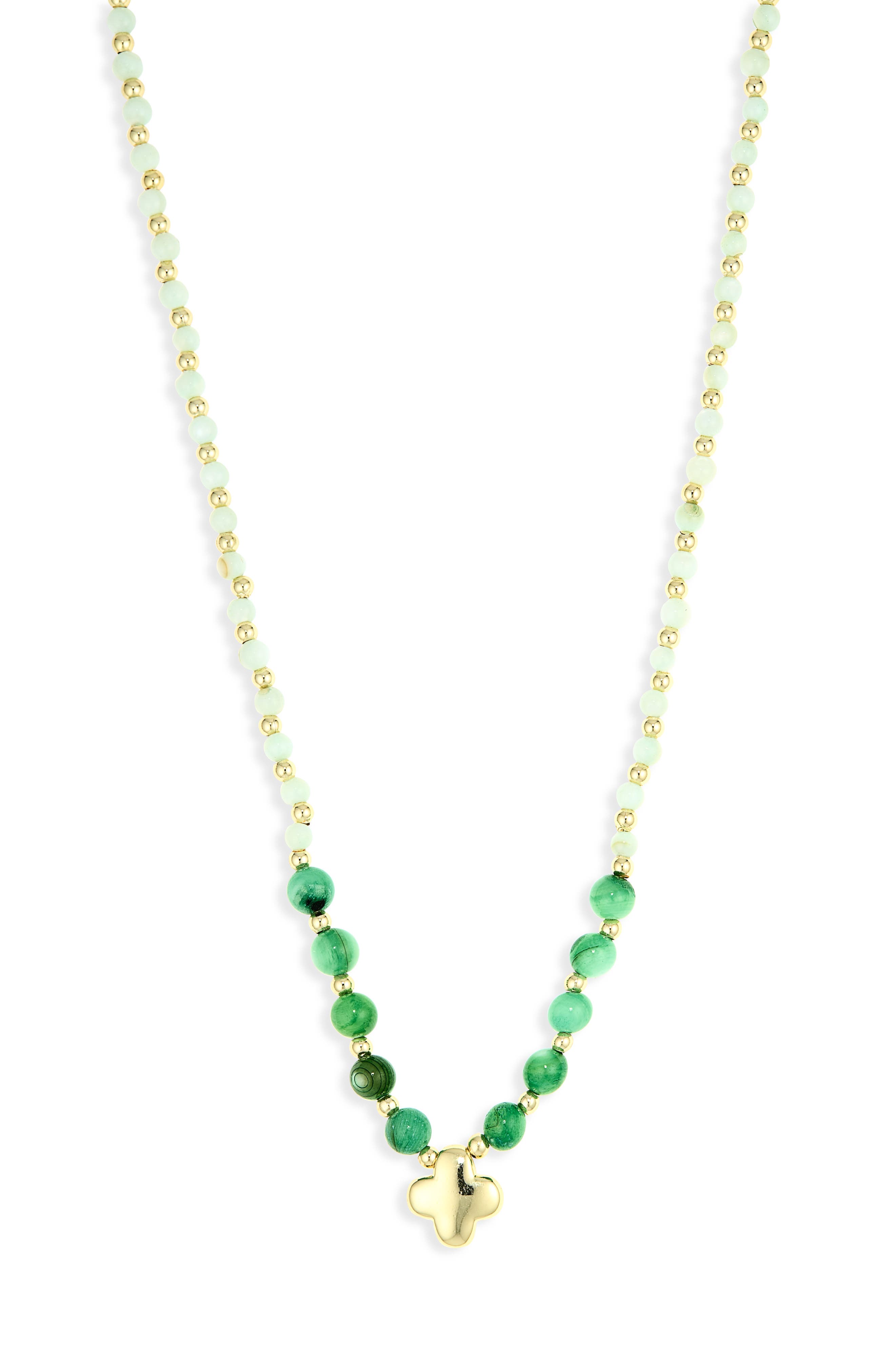 ARGENTO VIVO Green Clover Necklace