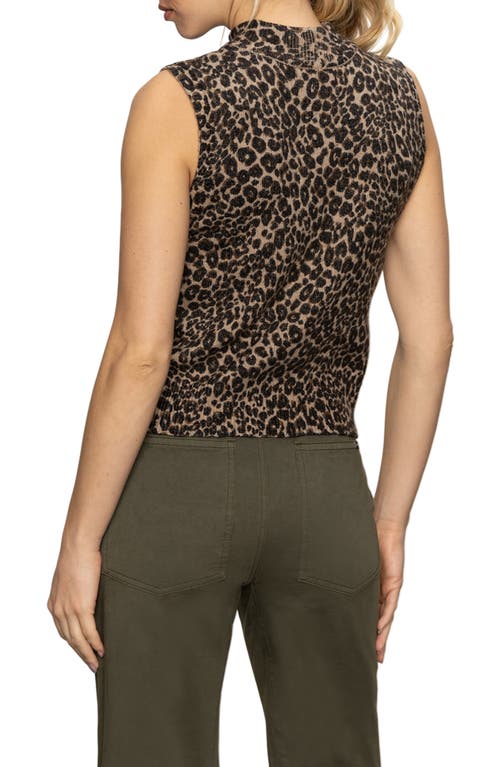 Sanctuary Fuzzy Leopard Print Sleeveless Sweater In Brown
