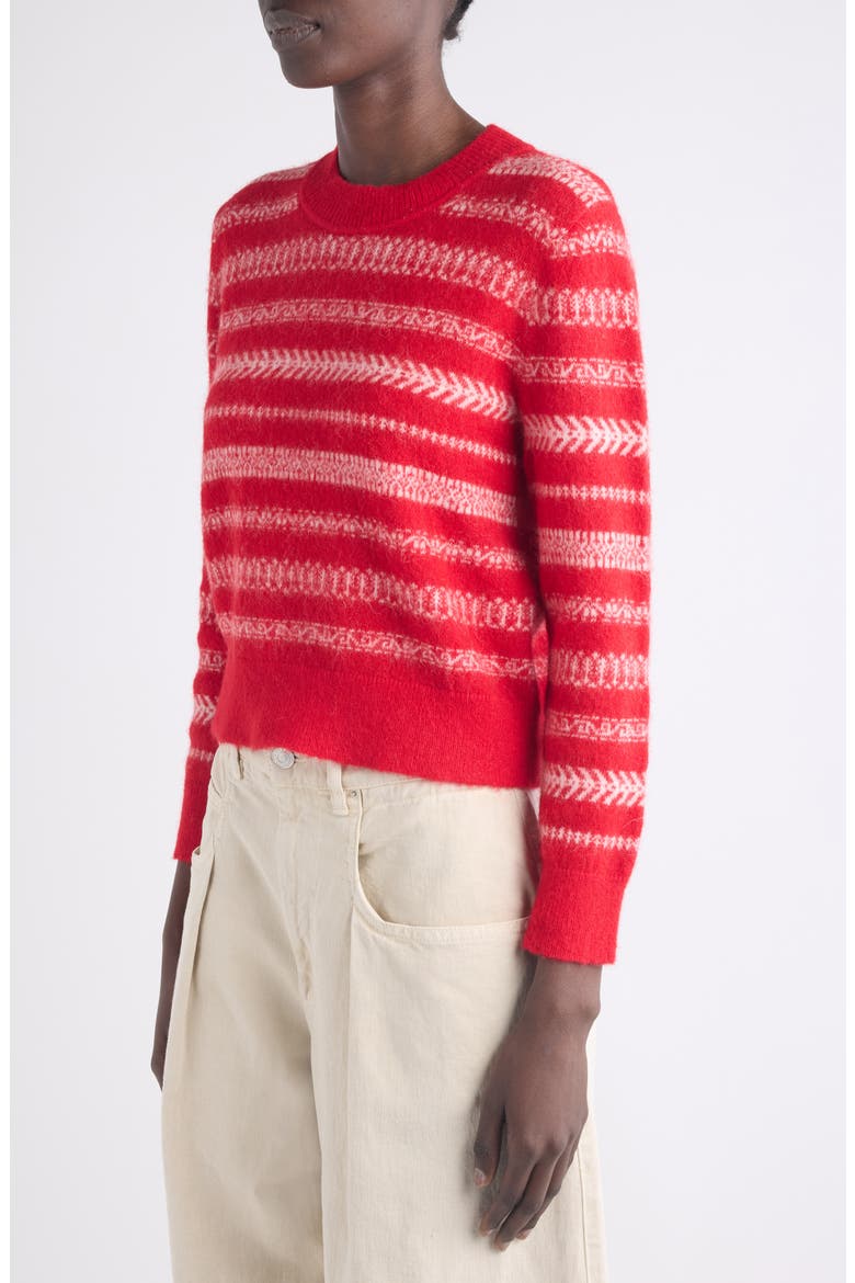 Amity Brushed Mohair & Wool Blend Sweater, Alternate, color, RED
