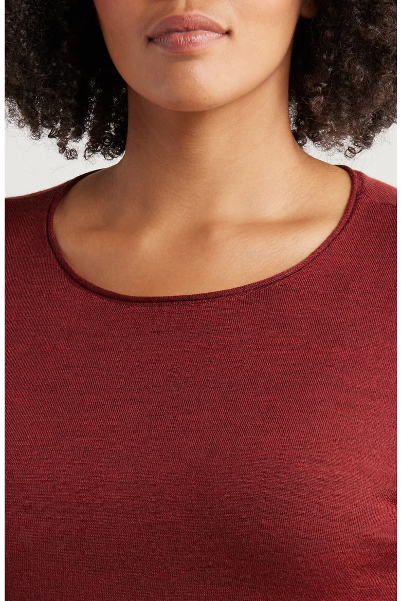 Jewel Neck Wool Sweater, Alternate, color, REDWOOD