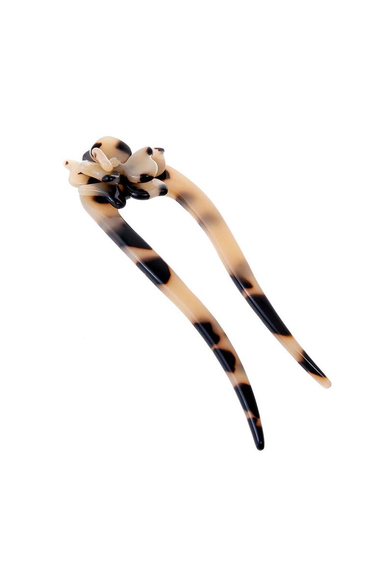 BY ADINA EDEN Flower Hair Stick Pin, Alternate, color, Light Tortoise