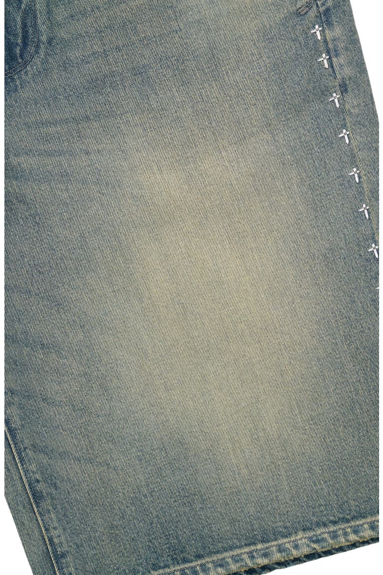 Gustavo Oversize Denim Bermuda Shorts, Alternate, color, DAWN WAVE